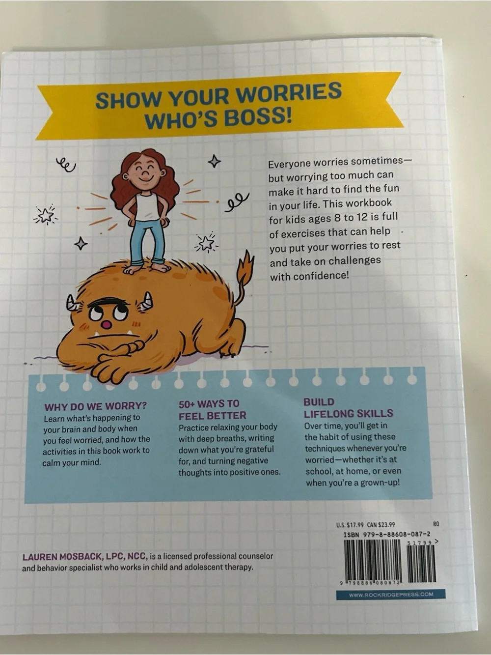 Worry Workbook for Kids ages 8-12